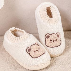 Kapcia pluszowe ciepłe cudowne niedźwiedź domowy domowy bawełniany bawełniał 2023 Zimowe buty domowe para butów wypoczynek