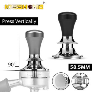 Tampers 58.5mm Adjustable Depth Coffee Calibrated Steady Pressure Espresso Distributor Stainless Steel Froce Barista Tools 230211