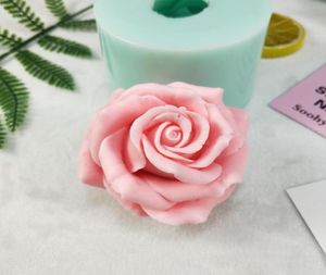 Bloom Rose Flower Shape 3D Silicone Mold For Soap Making DIY Cake Mold Cupcake Jelly Candy Decoration Craft Baking Tools T2007089801384