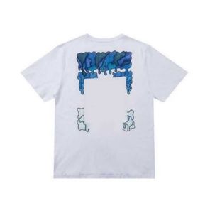 夏のファッションブランドオフメンズTシャツow宗教的な油絵ダイレクトスプレーアローTシャツヒップホップ半袖ルーズメンズトップスTEES女性hu18