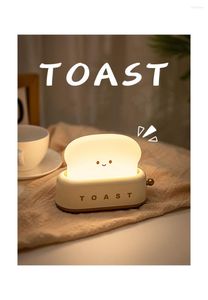 Nachtlichter, kreatives Toast-Licht, niedliche heilende Atmosphäre, Aufwachen, Schlafzimmer, Nachttisch, Schlaf, perfektes Geschenk