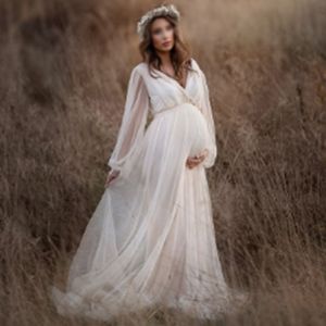 Tiulle Matters Sukienka na sesję fotograficzną Długa ciąża sukienki Weddna Wesela Kobieta Fotografia Suknia Baby Shower