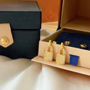 Orecchino LW Lock per donna diamante argento ago anti allergia orecchini di marca francese riproduzioni ufficiali di design regali premium con scatola 012