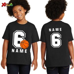 T-Shirts Kinder T-Shirt Benutzerdefinierte Name Nummer Sommer Jungen Mädchen Geburtstag T-Shirt Sport Kinderkleidung T-Shirt Kleidung Baby Boy Tops Basketball T230209