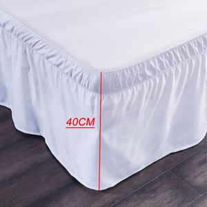 Bed Skirt Solid Color Elastic Bed Skirt Home el Bedroom Bed Side Decorations Protective Bedding Removable Bed Band Skirt Home Textile 230211