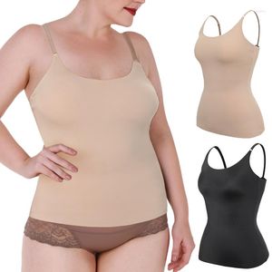 Women's Shapers Scoop Neck Compression Silky Cami Tummy And Waist Cincher Control Body Shapewear Plus Size Camisole Tank