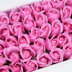 Dekorativa blommor 5st tvål rose bukett konstgjorda blommhuvud bad kronblad för heminredning Alla hjärtans dag bröllop födelsedagsfest