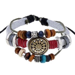 Bangle Vintage Boho Beaded Bracelet Multilayer Hand Woven Wristbands Cords Wrap Jewelry For Men Women Multicolor