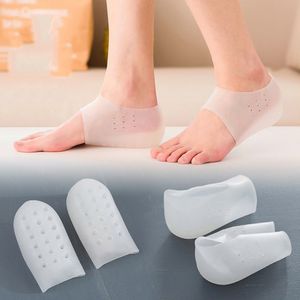Shoe Parts Accessories Silicone Invisible Height Increased Insoles for s Men Gel Heel Cups Cushion Plantar Fasciitis Socks Foot Massager Sole 230211