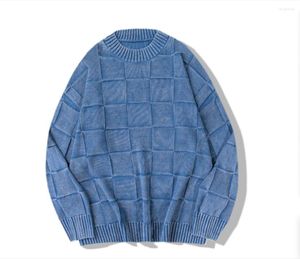 Мужские свитера мужской свитер мода Retro Ins Classic Plaid