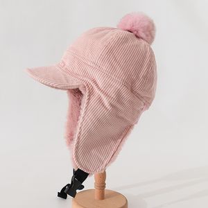 Berretti da baseball invernali per le donne Tenere al caldo Cappelli bomber da esterno Cappello casual Cappello spesso in velluto a coste di peluche Protezione per le orecchie 230211