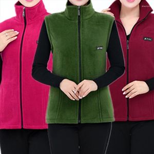 Kvinnors västar 2023 Fleece Kvinnor Autumn Korean plus storlek ärmlösa jackor damer mode blixtlås avslappnad väst kvinna