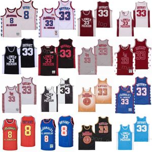 Maglia da basket da uomo Mcdonalds 33 Lower Merion High School ALTERNATE College Nero Bianco Blu Rosso Grigio Colore della squadra per gli appassionati di sport HipHop All Stitched Hip Hop Uniform