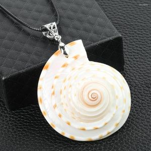 Pendant Necklaces Bohemian Style Jewelry Polished Conch Shell Mother Of Pearl Rope Chain Fashion Women Natural Material Necklace