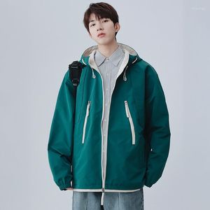 Men's Jackets Coat Men's 2023 Spring And Autumn Large Size Loose Hooded Tooling Jacket Teenage Student Top