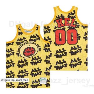 Moive All That 00 Kel Basketball Jersey Mitchell Serial telewizyjna Seria Striped Hiphop High School Team Kolor żółty oddychał czysty bawełniany hip -hop doskonała jakość