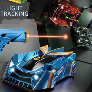 Diecast Model RC Car Stunt Infrared Laser Tracking Wall Ceiling Climbing Vehicle Toys For Children Remote Control Follow Light Gifts boys 230211