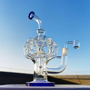 2023 Heady Bong Dab Teçhizat Ağır Kalın Kalın 8 Arms Ahtapot Lookah Büyük Ölçekli Nargile Cam Bong Recycler Borular Su Bongs Duman Borusu 14.4mm Erkek Eklem Kasesi ve Banger Perc