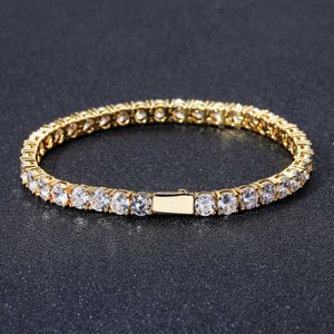 3mm4mm5mm spring buckle tennis chain hiphop fashion simple personalized couple Bracelet