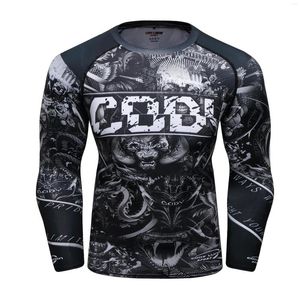 Męskie koszulki Cody Lundin Advanced Dostosowanie męskie sportowe t-shirt trening fitness Top Rashguard Spring Long Rleeve