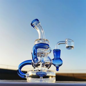 2023 8 Inch Heady Bong Multi Color Glass Water Pipe Bong Dabber Rig Recycler Pipes Bongs Smoke Pipes 14.4mm Female Joint with Regular Bowl&Banger