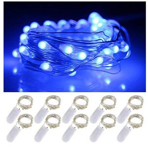 Cordas de LED 20/50/100 Ilumina￧￣o de bateria de f￩rias LED Micro arame de cobre Strings de fada Luzes Partys White/RGB