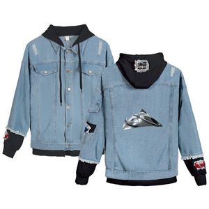 Jaquetas masculinas ufo jeans jacket 2d imprimir homens casuais roupas roupas de roupa