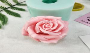 Bloom Rose Flower Shape 3D Silicone Mold For Soap Making DIY Cake Mold Cupcake Jelly Candy Decoration Craft Baking Tools T2007086789198
