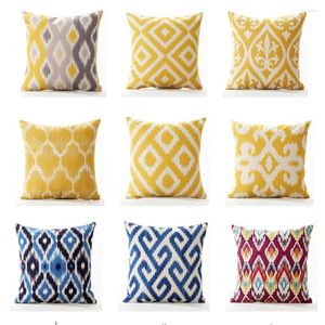 Pillow Yellow Blue Geometric Boho Covers 60x60 Home Decorative Bohemian Pillows For Sofa Cover Living Room Decoration