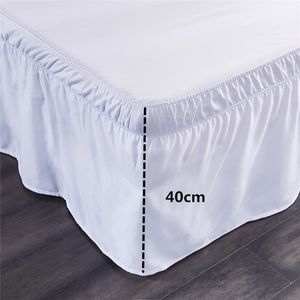 ベッドスカート3サイズのベッドスカート白いベッドシャツ表面の弾力性バンドシングルクイーンキングイージー/イージーベッドスカートベッドベッドホームテキスタイル230211