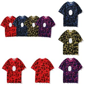 Męska koszulka 4-kolorowa wysokiej jakości japońska marka odzieżowa kamuflaż letnia nowa męska i damska koszulka z nadrukiem małpy
