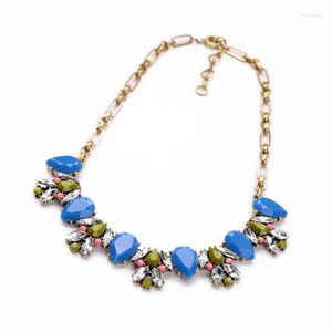 Choker 2014 Arrival Resin Zinc Alloy Big Pronotion Chic Gold 3 Colors Graceful Teardrop Faceted Women Chokers Necklace