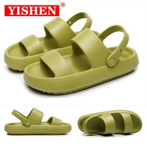 Slippers Yishen Sandals Women Summer Smitly Platforms Slippers Jelly Shoes زوجين صندل مسطح Chaussons Men Shunky Sandalias Mujer R230208
