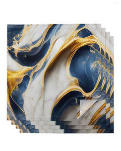 Table Napkin Marble Texture Blue Napkins Handkerchief Wedding Banquet Cloth For Dinner Party Decoration
