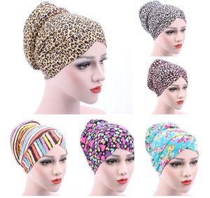 Beanies Leopar Baskı Müslüman Moda Kadın Hicam Pamuk Kapağı İç Kapak İslami kafa Aşınma Şapkası Scarf Beanie/Kafatası Kapakları