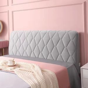 Bedding sets High Grade Beige Soft Velvet Quilted Bed Head Cover All-inclusive Bed Back Protector Cover Coral Fleece Plush Headboard Cover 230211