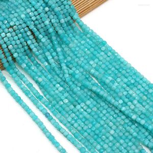 Beads 4mm Natural Stone Amazonites Irregular Faceted Cube Bead For Trendy Jewelry Making Diy Women Necklace Bracelet