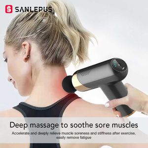 Sanlepus LCD Display Gun Massageador de percussão portátil para o pescoço do corpo do corpo profundo Relaxamento muscular Dor aliviar a aptidão 0209
