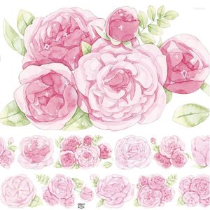 Geschenkpapier Faszinierende chinesische Rose PET Spezialöl Washi Tapes Journal Masking Tape selbstklebende DIY Scrapbooking Aufkleber