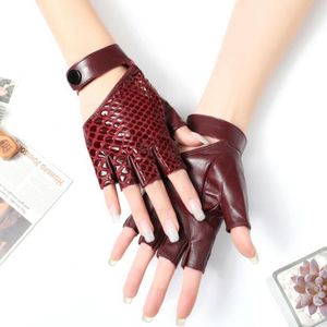 Fünf-Finger-Handschuhe, Punk-Leder-Halbfinger-Handschuhe für Damen, Fitness, Sport, Tanz, Mode, Damen, fingerlos, Fahren, Rennen, Motorrad-Handschuhe, Fäustling 230210