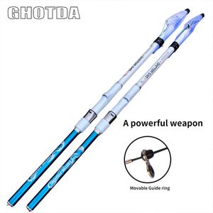 ボート釣り竿Ghotda Telescopic Fishing Rod 36455463M High Carbon Travel Ultralight Spinning釣り竿J230211