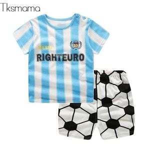 ブランドベイビースポーツセット衣料品男の子トラックスーツサマーインファンティル服の子供のためのサッカー衣装