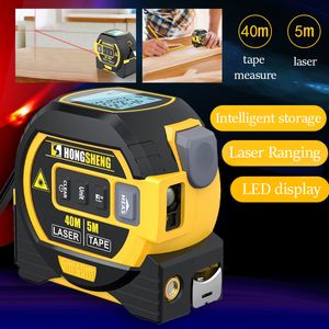 Tape Measures 3 in1 Laser Rangefinder Infrared Tape Measure High-precision Backlight Distance Meter Electronic Cross Line Area Measuring Ruler 230211