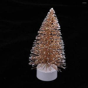 Juldekorationer hantverk 1/12 miniatyrdockan LED Light Tree Bedroom Garden Decor