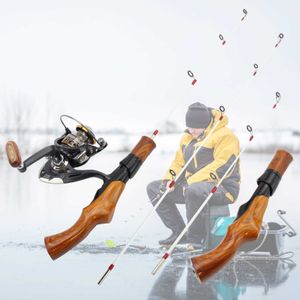 Boat Fishing Rods NEW 54cm 74cm 2 tips ice Rod Reel Combos Portable Winter Ice Fishing Rods Spinning Rod Carbon Fiber Ice pole Ultralight pole J230211