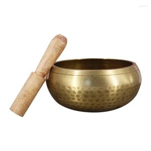 Interior Decorations Yoga Instrument Singing Bowl Meditation Pure Copper Buddha Sound Bowl-Lin Pattern 9.5cm