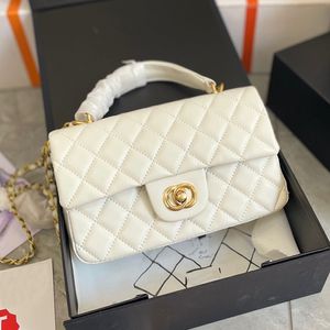 Designer Bags 2023 CC Handle Mini Classic Flap Bag Crossbody Bag Luxury Fashion Women Leather Handbag Wallet Diamond Lattice 20cm1