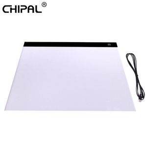 Grafiktabletter pennor Chipal A3 LED -ritning Tablett Diamond Målning Skrivbord Digital spårning Kopiera brädan Dimble Graphic Art Light Pad 230211