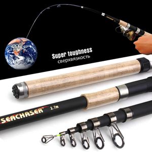 Promozione canne da pesca in barca! 27m 30m 36m Canna da pesca telescopica in carbonio manico in legno Canna da spinning canna da pesca alla carpa di mare Peso esca 30150g J230211