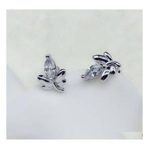Stud Pretty Leaf Earring Imitation 925 Sterling Sier Copper Plated Jewelry Nice Leaves Beautif Chic Earrings Drop Delivery Dhmrj